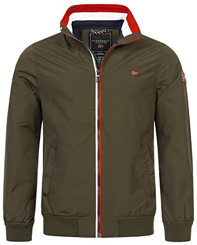 Geographical Norway Veste demi-saison pour homme - Veste d'été - Coupe-vent - Production H-H - Couleur : KAKI, taille : L, kaki
