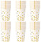 60 Stück Einwegbecher, Gold Dot Partybecher, Bunt Partybecher, Pappbecher, Pappbecher Gold Dot, Trinkbecher, für Partybedarf, Geburtstag, Hochzeit, Tee, Heißen und Kalten Getränken, 250ml (Weiß)