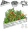 COSTWAY Jardinière Surélevée Triangulaire Galvanisée avec 6 Espaces 150x150x30 cm, Grand Lit de Jardin Résistant aux Intempéries pour Culture Fruits Légumes, pour Patio Balcon