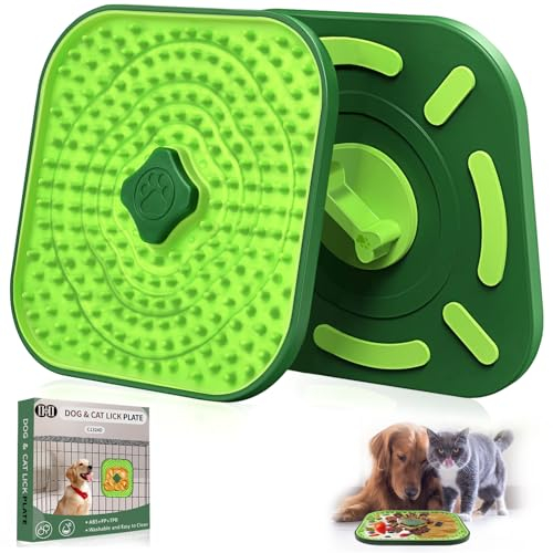 CIICII Dog Lick Mat for Dogs Crate, 2 in 1 Slow Feeder Treat Mat (Large 7.1 Dog Licking Plate + Crate Training Aid) with Silicone Anti-Slip Pad for Dogs/Cats Anxiety Reduction & Boredom Relief