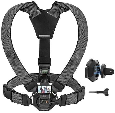 Tomat Osmo Action 5 Pro/Action 4 Verstellbarer Brustgurt für DJI Osmo Pocket 3 Creator Combo Zubehör, Kompatibel für Insta360 X4/X3/Go 3S für GoPro Hero 12