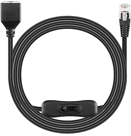 SinLoon RJ12 Linea di estensione telefonica 6P6C Telefono maschio-femmina Cavo telefonico fisso con interruttore di disconnessione (1,5M/4,9FT)