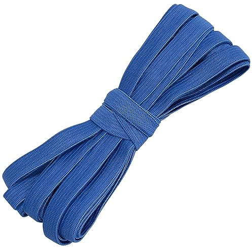 AERZETIX - C67528 - Flaches geflochtenes Gummiband 5 Meter - Breite 10 mm - Polyester + Latex - Farbe blau