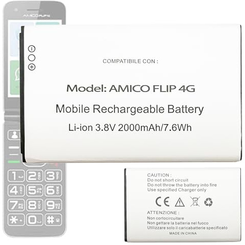 Aousavo FLIP 4G ersatz akku Kompatibel mit BRONDI Amico FLIP 4G / Number 7/BRONDI FLIP 4G