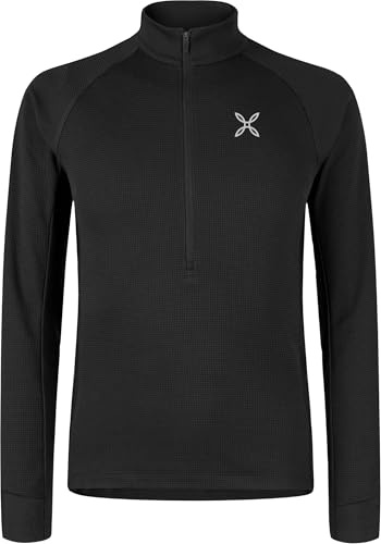 MONTURA Thermic 2 Maglia in Pile Fleece da Uomo con Mezza Zip, Capo ideale per sci alpinismo, alpinismo e attività outdoor (IT, Testo, M, Regular, Regular, Nero)