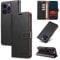 STAWLKA Case for iPhone 13 Pro Max, Premium PU Leather Flip Magnetic Buckle Wallet Case Kickstand Blocking RFID Shockproof Protective Phone Cover for iPhone 13 Pro Max - Black