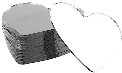 DOITOOL 30st Herzförmige Linsen Herz-spiegelfliesen Herz Spiegel Wandtattoo Bilden Mosaikfliesen Selber Machen Kleine Spiegelformen Kleiner Spiegel DIY Geburtstagsgeschenk Glas Weiß Mini