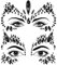 BBTO Halloween Gesicht Edelsteine Körper Juwelen 2 Stück Gesicht Glitzersteine Aufkleber auf Augen Stirn Kristall Strass Tattoos für Maskerade Cosplay Makeup Party, Schwarz (Geheimnisvoll Stil)
