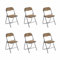 Hooma – Juego de 6 sillas Plegables de Interior, Silla Plegable cómoda, Cocina, Comedor, Oficina, recepción, Silla Plegable de Terciopelo y Metal, Color Marron