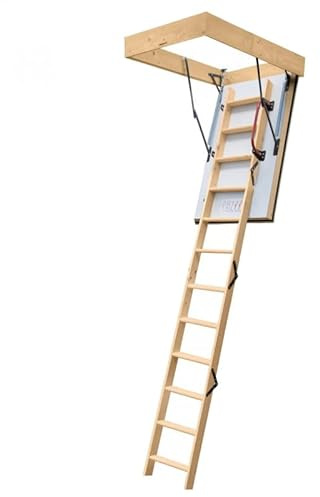 4iQ Group Bodentreppe Gedämmt 100 x 70 cm - Dachbodentreppe U-Wert 0,55 - Dachbodenluke Raumspartreppe Innen - Bodenluke mit Treppe bis zu 150 kg Traglast