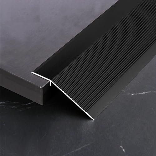 ZZLQIAN Aluminum Floor Transition Strip, Door Bar, Threshold Ramp, Suitable for Doorways Tile Vinyl Floor Laminate Planks, Bridge the Height Between 25-30mm (Black, 900 × 100mm)