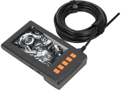 Handendoskop, 4,3-Zoll-HD-Bildschirm, wasserdichte Linseninspektionskamera für die Reparatur von Rohrautos, 5 M Harter Draht, 5,5-mm-Sonde, mit 2600-mAh-Akku, für die Wartung von