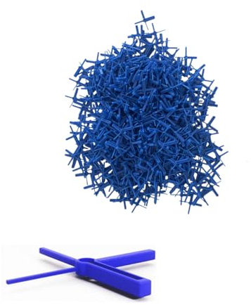 Tiled Up Tile Spacers for The Correct Placement - Plastic Slab Spacers - 1, 2, 3, 4 mm Tile Spacer - Blue 50 pcs Tile Levelers - Cross Shaped Spacer for Tile Fixing, Mat Road, Mat Garden, Slab Tile