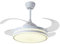 Milectric Ventilador de techo con luz LED | motor DC | 4 aspas retráctiles | luz regulable y 3 tonalidades | 6 velocidades | control remoto | temporizador | silencioso | bajo consumo (Blanco Mini)