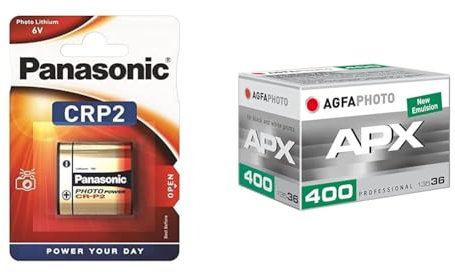 Corp. Panasonic Pile au Lithium CRP2 6 V - Blister 1 & Agfaphoto APX Pan 400 Pellicule 135/36 - Negro
