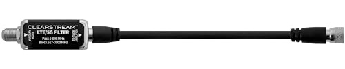 Antennas Direct ClearStream 5G LTE Filter for TV Antennas, Reduces Interference from 5G / 4G LTE Signal for uninterrupted OTA Digital HDTV Reception