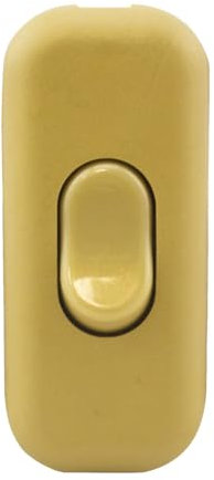 Interruptor de paso dorado 6A 250V, ideal para controlar luces y electrodomésticos en instalaciones eléctricas.