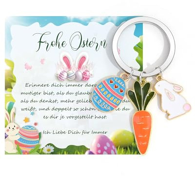 MANVEN Ostergeschenke Kinder Mädchen Hase Schlüsselanhänger Tochter Enkelin | Nichte Freundin Schwestern Taufe Konfirmation Erstkommunion 4 5 6 7 8 9 10 Jahre Geburtag