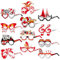 DPKOW 24 Stk Lustige Köln Partybrille Karneval Köln Accessoires, Rot Weiss Köln Papierbrille Masken Köln Karneval Kostüm Zubehör für Erwachsene Kinder Maskerade Köln Gastgeschenke Fasching Accessoires