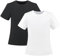 Sunny Fashion 2 Pack Mädchen Top- Abschlag Schwarz Weiß Basic Baumwolle Gemütlich Trendy Heim Gr. 128-134,Weiß schwarz,128-134