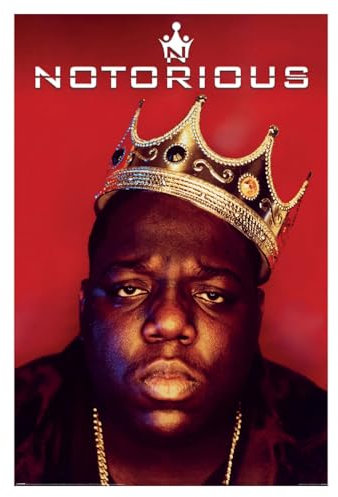 Pyramid International Notorious B.I.G. Poster mit Krone, Rot und Gold, 61 x 92 cm, klassisches Hip-Hop-Poster