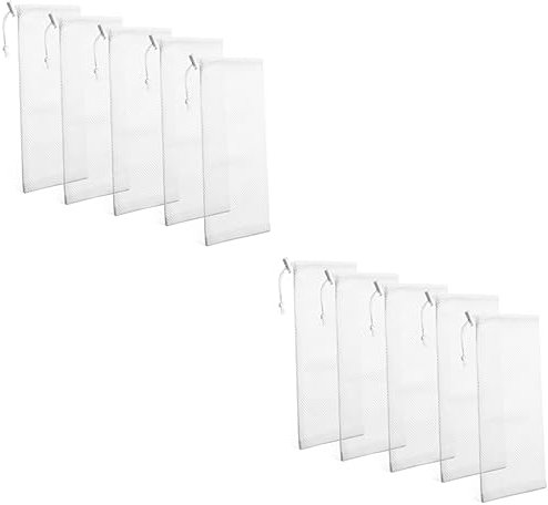 BESPORTBLE 2 Sätze Netzbeutel Für Vogelfutter Vogelfutternetz Vogelfuttertasche Vogelkäfig-maschennetz Vogelnetz Futterspender Für Vögel Hängender Netzsocken-futterspender Weiß 5 Stück * 2