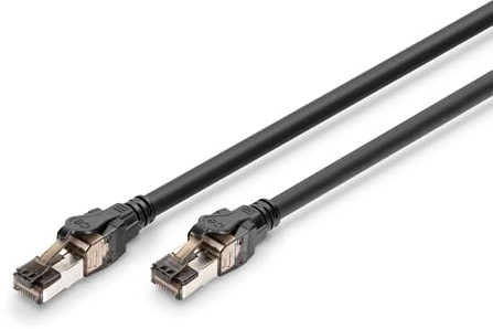 DIGITUS LAN Kabel Cat 8.1 – 0,5 m – S/FTP Geschirmt – Schwarz | 40 Gbit/s – PoE++ – AWG 24/7 – LSZH – RJ45 Netzwerkkabel Patchkabel – Kompatibel zu Cat 6A und Cat 7