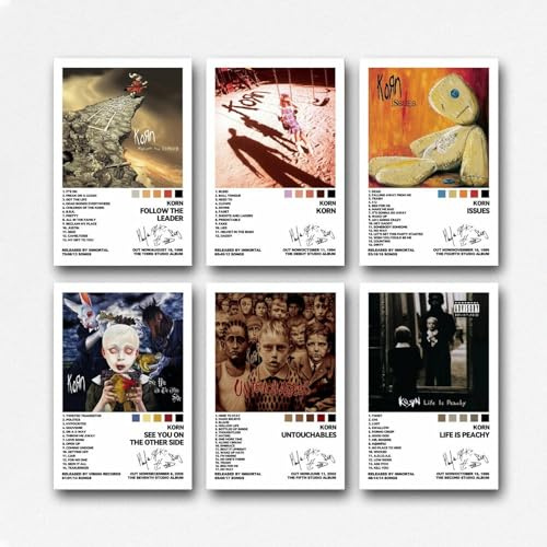 Ko-rn Poster, Rockband, Musikalbum, Vintage-Cover, signierte Wandkunst, Leinwandposter, Raumdekoration, ästhetischer Druck, Dekoration, 20 x 30 cm, Stil 2