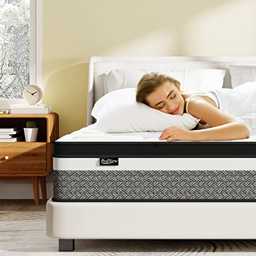Bednew Matratze 200 x 200cm, 31cm Federkernmatratze H3 Höhe 7-Zonen Orthopädische Taschenfederkernmatratze mit Comfort Memory-Schaum Schicht,101Nächte Probeschlafen, Öko-Tex Zertifiziert