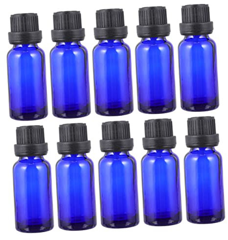 PACKOVE 12PCS Blue Essential Oil Bottles with Large Dropper Lid Refillable Empty Bottles for DIY Perfumes Aromatherapy Oils and Liquid Storage