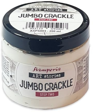 Stamperia - Jumbo Crackle Step 2, Crackling Paste for Crafts, Furniture, Mixed Media Projects, and More, Creates Cracked Effect for Added Texture, Water Based (200ml)