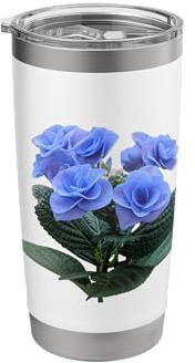 Blue Hydrangea Macrophylla Hortensia Flowers Shapes Mania Stainless Steel Insulated Tumbler