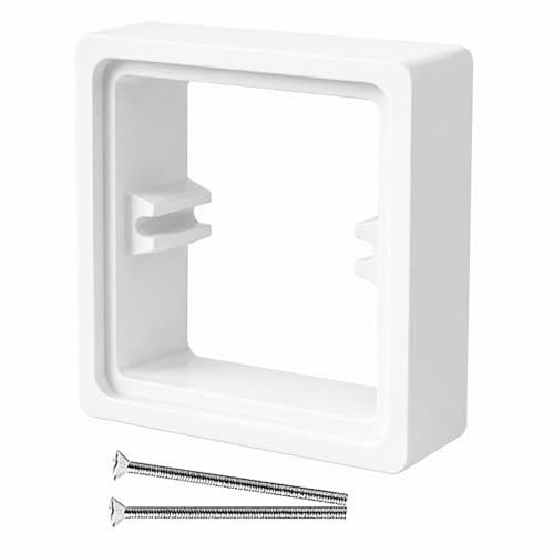 QIHAWN 20mm 1-Gang Socket Spacer, ABS Back Box Extender for UK Home Use | 20mm 1-gang ABS socket spacer, includes fitting screws, fixes recessed back boxes for UK electrical renovation