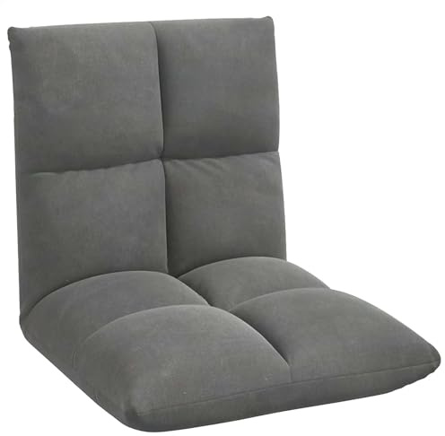 vidaXL Verstellbarer Fußsessel Dunkelgrau Samt, Wohnzimmer, rechteckiger Bodensitz, verstellbare Lehne, entspannter Sitz, modernes kompaktes Design