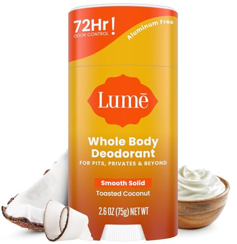 Deodorant Stick Ohne Aluminium für Empfindliche Haut, Ganzkörper-Deodorant mit Langanhaltendem Geruchsschutz, Natürlicher Deo Stick Ohne Natron, Vegan, Coconut Duft, 75 g