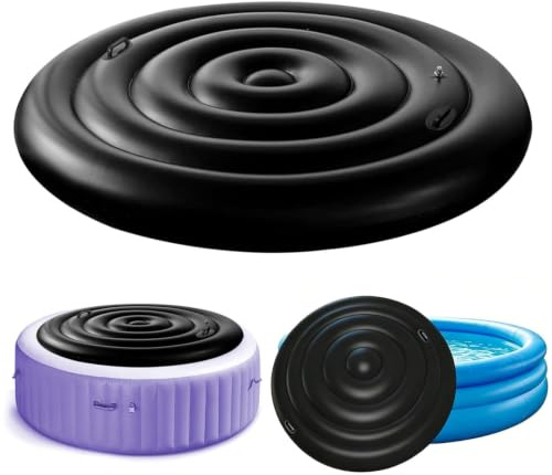 Couvercle de Bain à Remous Rond 140CM, Couvercle Spa Gonflable | Couverture Thermique pour Bains avec Poignée, Économie D'Énergie, Universel et Pratique pour Spa