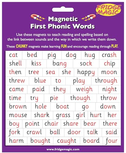 Magnetic First Phonic Words for Key Stage 1 - Fridge Magnets for Kids & Toddlers - Great Way to Make Learning & Reading Fun Through Play