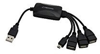 ESPERANZA Hubs y Puertos Marca Modelo EA114 USB 2.0 HUB 3 USB + 1 Puertos Mini USB