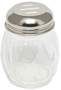 Excellanté GLTWCS006 6 oz acero inoxidable ranurado Swirl Cheese Shaker (12 piezas), transparente