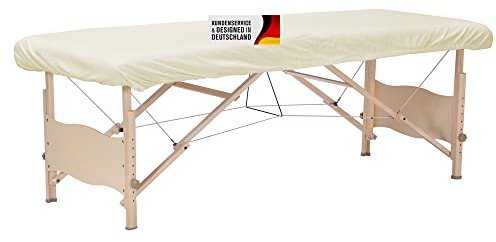 Promafit Massageliegenbezug für Massageliege Massagebank Therapieliege Massagezubehör Spannbezug mit elastischem Gummiband aus Baumwolle Farbe Natur (1-teilig)