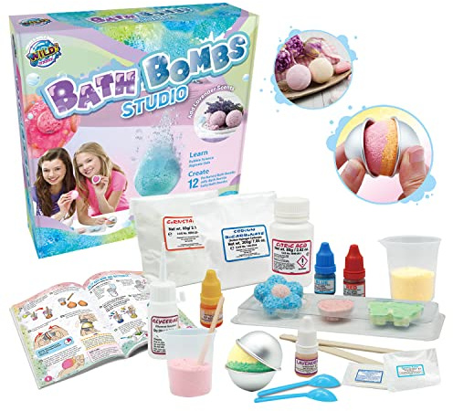 WILD! Science Bath Bomb Studio - Fun & Educational Bath Bombs for Kids - Perfect Girls Birthday Presents - Make Fizzing Lavender Scented Bath Bombs - Includes Easy to Follow Discovery Booklet
