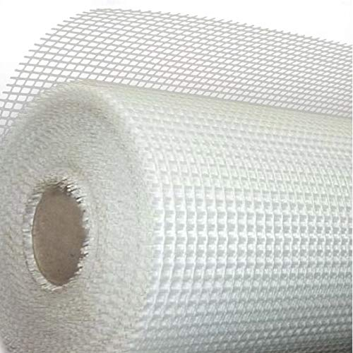 Malla cuadriculada de fibra de vidrio (Rollo 1m x 50m). Impermeabilización y reparación con morteros, caucho y pinturas impermeabilizantes