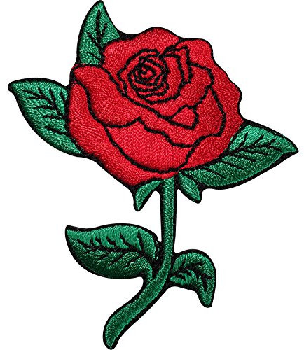 Red Rose Flower Embroidered Iron/Sew On Patch Jeans Top Dress Skirt Bag Badge