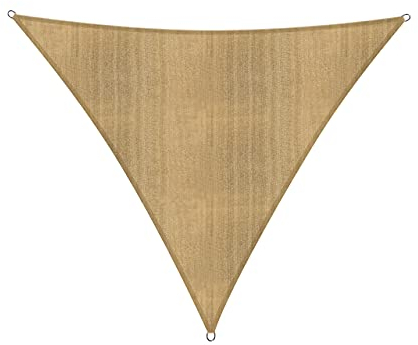 Lumaland Voile d'ombrage Cordes de Fixation incluses | Triangulaire 3 x 3 x 3 mètres Protection Solaire | 100% HDPE avec Le Filtre UV de Protection [Beige]