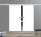 BV-775W-AS-DPL:Schiebetürsystem doppelflügelig VSG 2x775x2050x8mm, hochglanz weiß; Schienensystem ALU SlimLine SoftStop; Griffmuschel