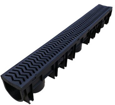10 x Drainage Channel Polydrain Heelguard (Formally Fernco Heelguard) 1m Lengths Storm Drain Channel Linear 13cm High by 12cm Wide Water Rain Storm Shower Wetroom Garden Driveway