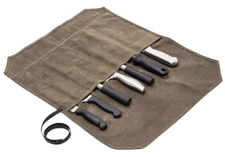 Knife Roll, Chef’s Knife Roll Case, Waxed Canvas Cutlery Knives Holders Protectors, Home Kitchen Cooking Tools And Utensils Wrap Bag Wallet , Multi-Purpose Brush Roll Bag, Travel Tool Roll Pouch