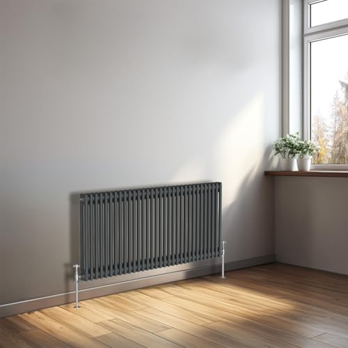 NRG 600 x 1460mm Traditional 2 Column Radiators Horizontal | Central Heating Cast Iron Rad, Wall Mounted, Column Radiator, for Kitchen, Bathroom, Bedroom, Living Room, High Heat Output