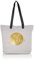Grafik-Werkstatt Damen Grafik Werkstatt Shopper Damen Tasche Shopping Bag Leinen grau gold gl cklich Indi, Grau, 47,5x39x47,5 cm (B x H T) EU