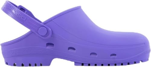 REPOSA Max - Sabot Femme et Homme Léger, Antichoc en Caoutchouc, Sabot Femme Medical Infirmiere Unisex, Anatomique, Sangle Rabattable - Chaussure Medicale et Sanitaire avec SRC Semelle Antidérapante